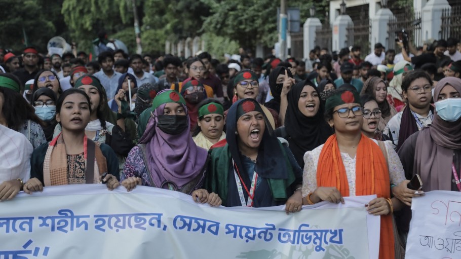 As of Tuesday, more than 20 container ships waited to berth at Bangladesh's largest port as the country endures mass student protests.